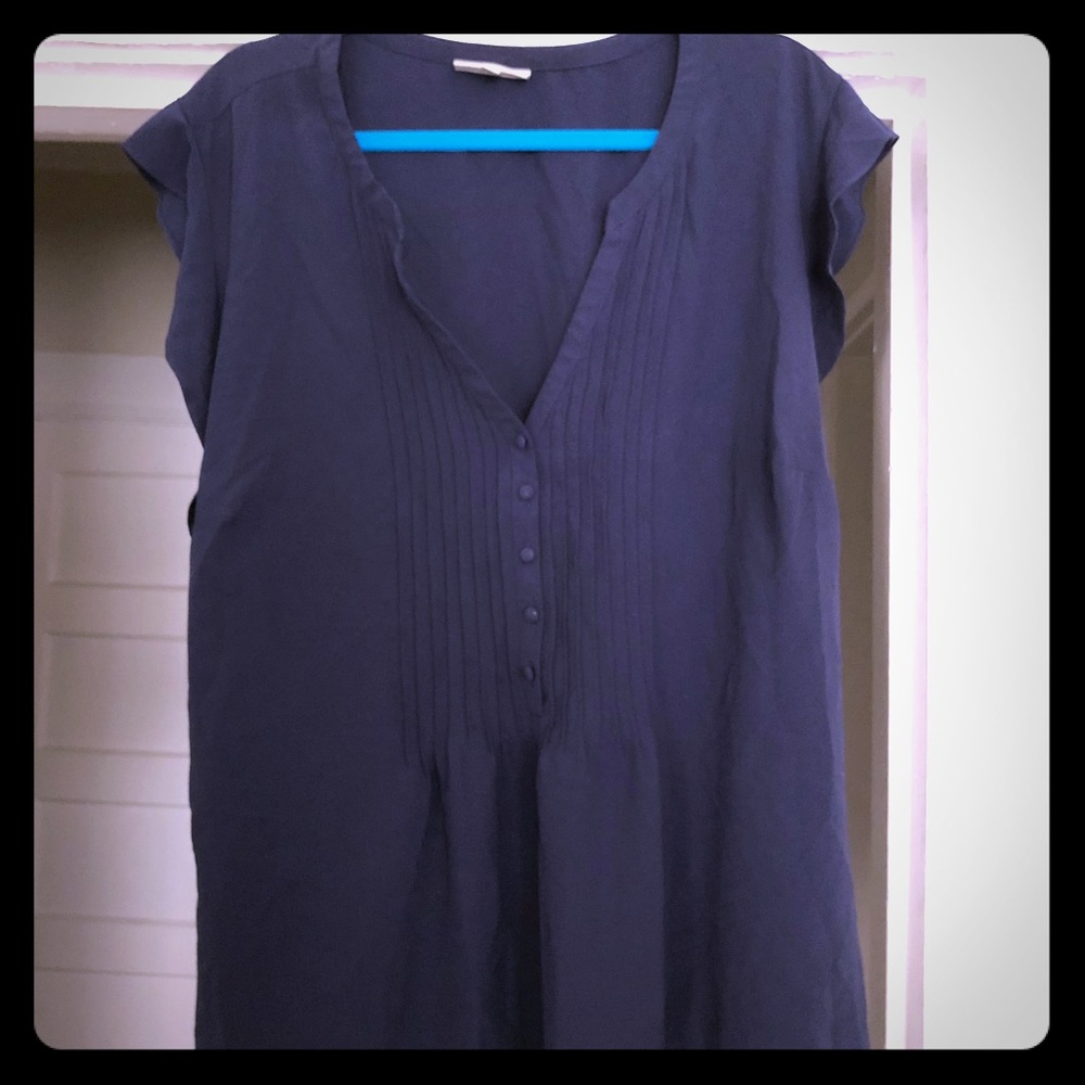 Navy blue sleeveless blouse